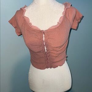Ruffled Pink Crop Top